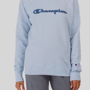 🆕 CHAMPION baby blue logo crewneck sweatshirt size xxl
